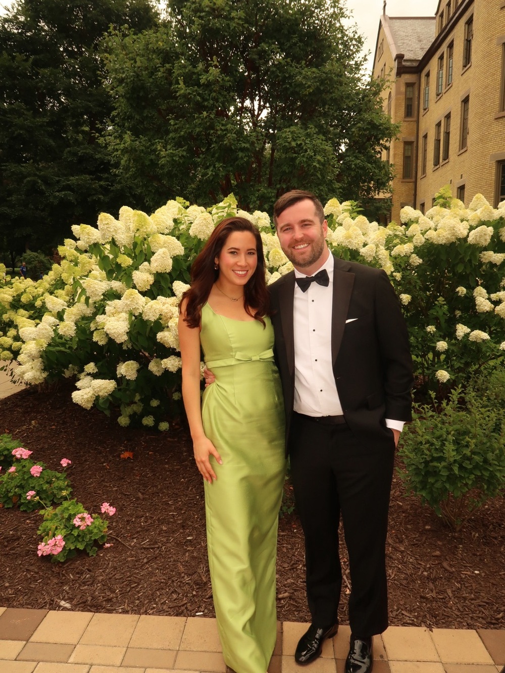 ALFRED SUNG Lime Green Satin Maxi Dress Tequila